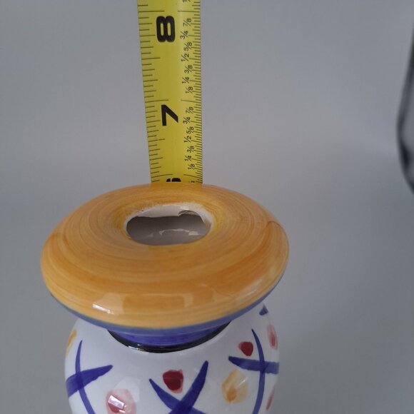 Hand-Painted Bella Casa Ganz Ceramic Candlestick Holder - Picture 3 of 11